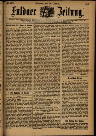 Ausgabe vom Mittwoch, den 19. Oktober 1887.