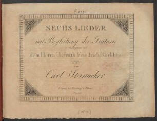 Sechs Lieder mit Begleitung der Guitarre