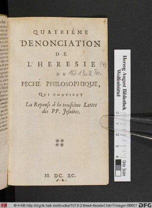 Qui contient La Réponse á la Troisième Lettre des PP. Jesuites