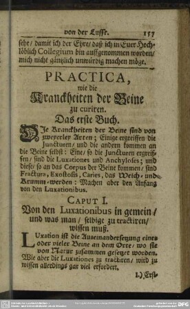 Practica, wie die Kranckheiten der Beine zu curiren