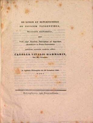 De lineis et superficiebus se invicem tangentibus diss. math.