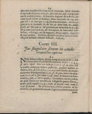 Caput III. Jus singulare senum in causis criminalibus explicans.