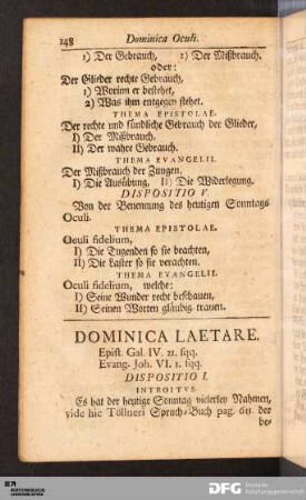 Dominica Laetare.