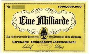 Gutschein über Eine Milliarde Mark