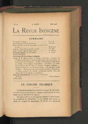 Un Congrès Islamique.