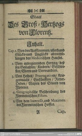 Staat Des Groß-Hertzogs von Florentz