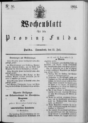 Nr. 30, Ausgabe vom 23. Juli 1864