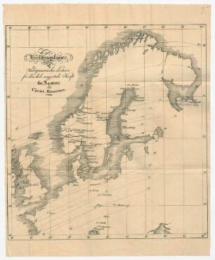 Magnetische Landkarte Europas für das Jahr 1825