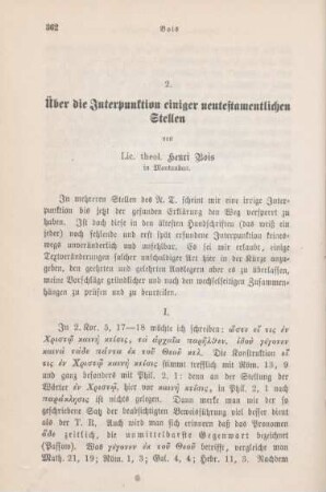 362-367 Über die Interpunktion einiger neutestamentlichen Stellen