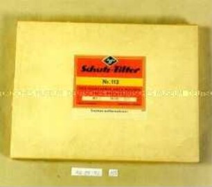 Pappschachtel für "Agfa Schutz-Filter Nr. 112 VEB FILMFABRIK AGFA WOLFEN"