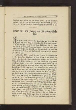 Fehde mit dem Herzog von Lüneburg-Celle. 1396.