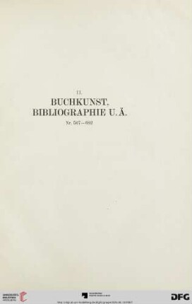 II. Buchkunst, Bibliographie u. ä. (Nr. 568-682)