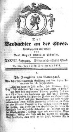 37. Stueck, 10. September 1838