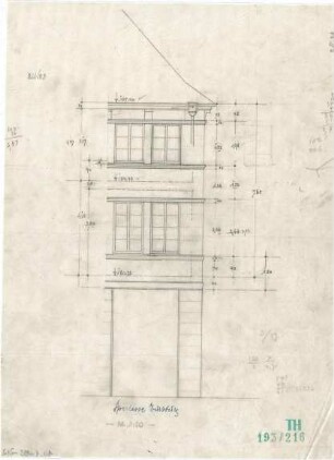 Fischer, Theodor; Würzburg, Münsterplatz; Sparkasse - Fassade (Schnitt)
