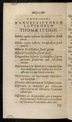 Catalogus Manuscriptorum Latinorum