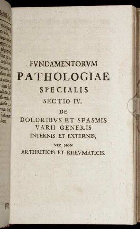 Fundamentorum pathologiae specialis sectio IV.