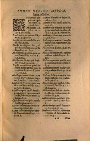 Digestorvm Sev Pandectarum Libri quinquaginta, [8]. Index Rervm Et Verborum, quae in Pandectis tractantur, copiosißimus ...