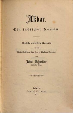 Akbar : ein indischer Roman