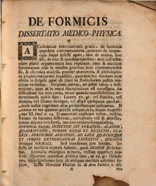 Diss. med.-phys. de formicarum natura