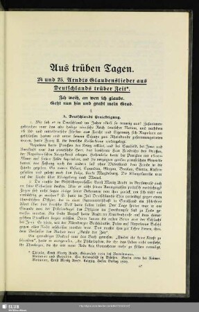 Aus trüben Tagen