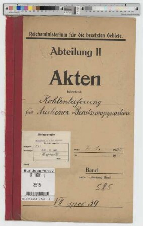 Kohlenlieferung für Aachener Besatzungsquartiere