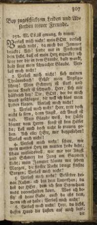 Bey zugeschicktem Leiden und Absterben treuer Freunde