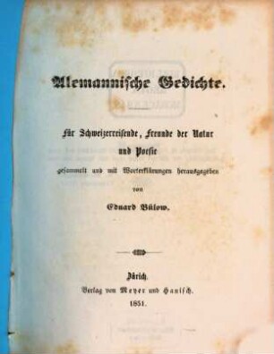 Alemannische Gedichte