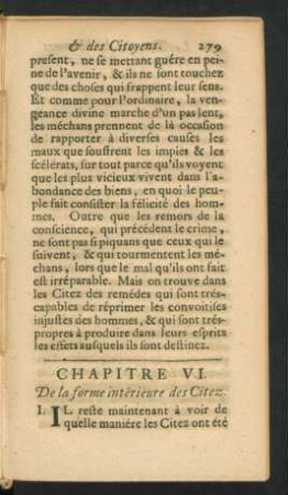 Chapitre VI. De la forme interieure des Citez.