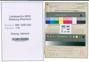 Entnazifizierung Heinrich Koenig , geb. 19.10.1910 (Anwaltassessor)
