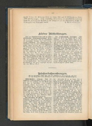 Kleine Mitteilungen