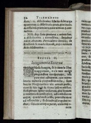 Sectio II. Integumenta Externa