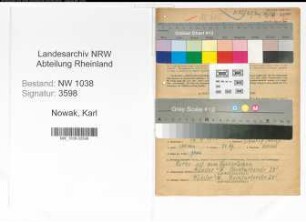 Entnazifizierung Karl Nowak , geb. 14.04.1911 (Angestellter)
