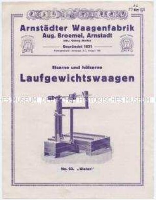 Eiserne und hölzerne Laufgewichtswaagen