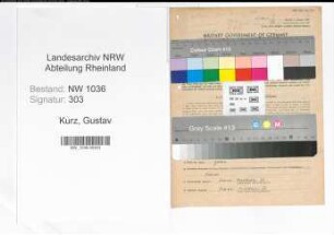 Entnazifizierung Gustav Kurz , geb. 31.12.1902 ()