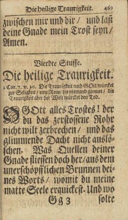 Vierte Stuffe. Die heilige Traurigkeit.
