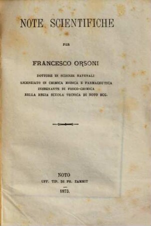 Note scientifiche