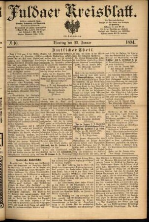 Ausgabe vom Dienstag, den 23. Januar 1894.