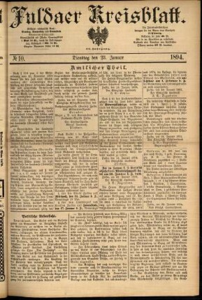 Ausgabe vom Dienstag, den 23. Januar 1894.
