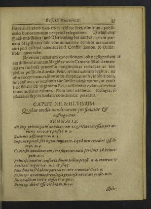 Caput XII & ultimum.