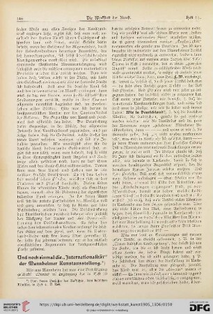 Und noch einmal die "Internationalität" der Mannheimer Kunstausstellung