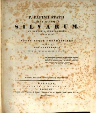 P. P. Statii libri quinque Sylvarum