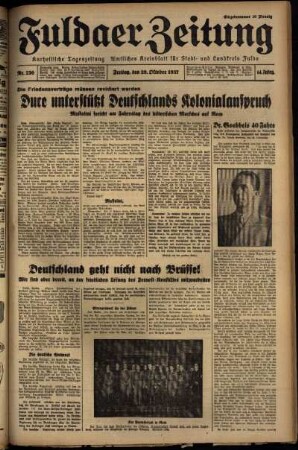 Ausgabe vom Freitag, den 29. Oktober 1937.