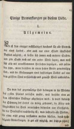 Einige Anmerkungen zu diesem Liede