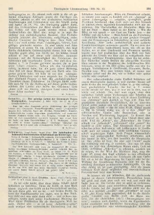 283-285 [Rezension] Schlatter, Adolf, Erlebtes