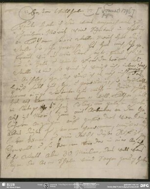 Eigenh. Brief von Johanna Christiane Erdmuthe Schlegel an August Wilhelm von Schlegel, Hannover, Frühling/Sommer 1796