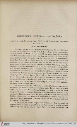 Berichtigungen, Ergänzungen Nachträge