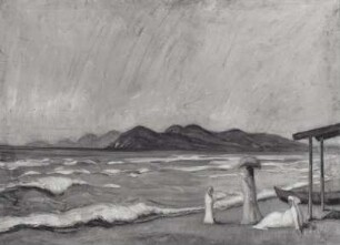 Küstenlandschaft mit drei Figuren (Italien)