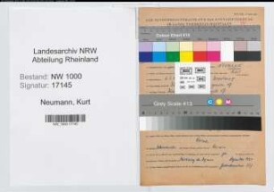 Entnazifizierung Kurt Neumann, geb. 06.03.1909 (Wachmann)