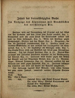 Cassius Dio's römische Geschichte, 14