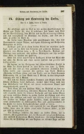 Bildung und Gewinnung des Torfes
